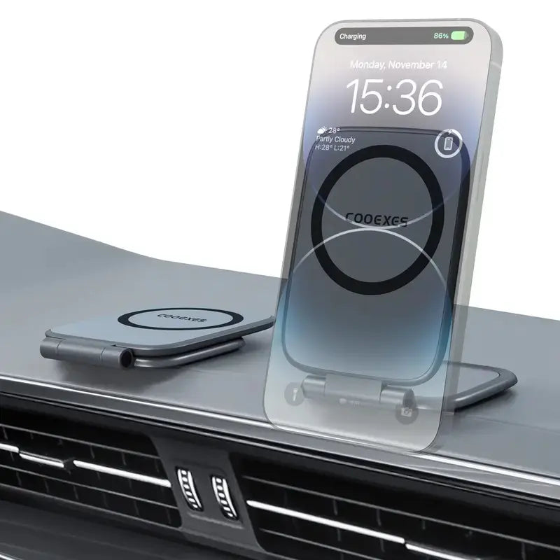 MagSafe Magnetic Car Phone Holder - Ultra-Thin, 20Kg Strong, Adjustable Rotation, No View Blocking, Compatible with iPhone 17 Pro Max & Most Smartphones