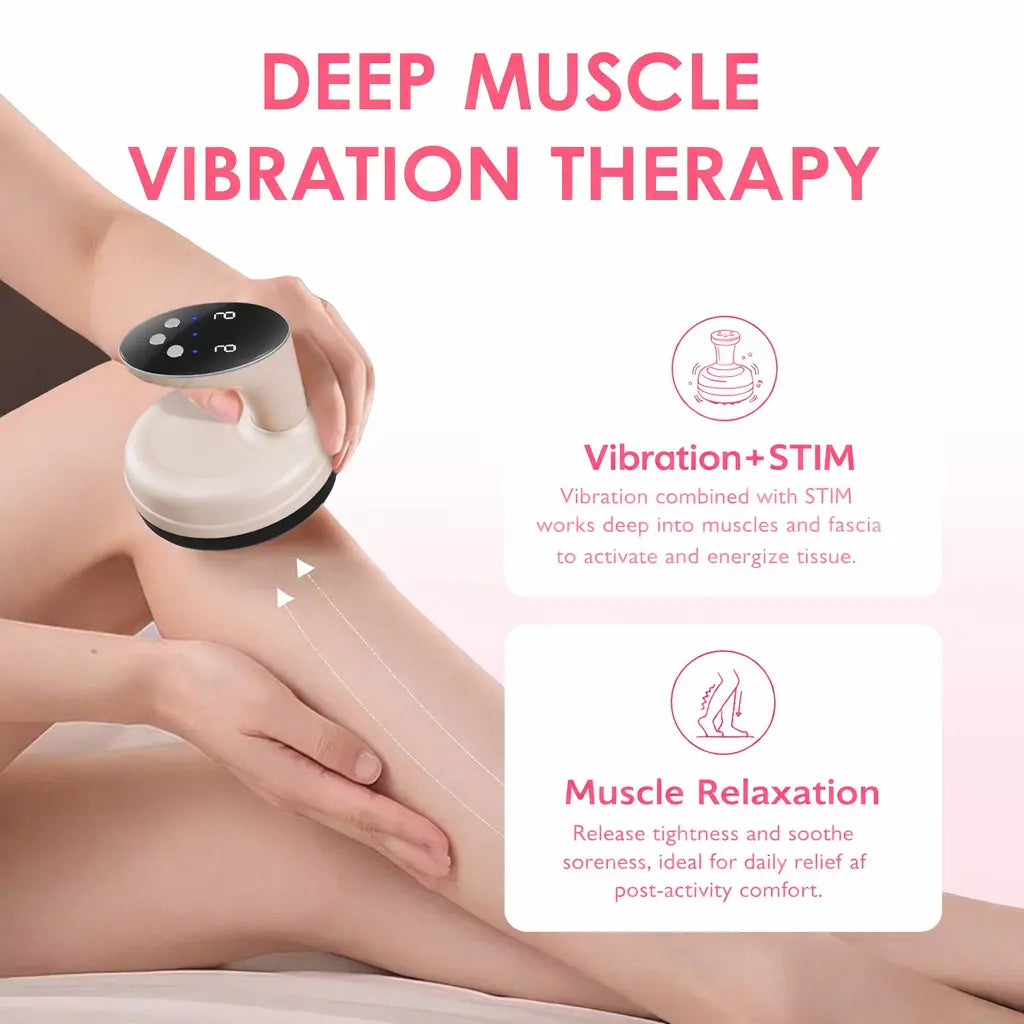 Sooradiant 3 in 1 Electric Handheld Body Massager with Heat & Vibration, for Belly, Legs & Full Body Relaxation Fascia Release, Daily Self Care Gift for Women