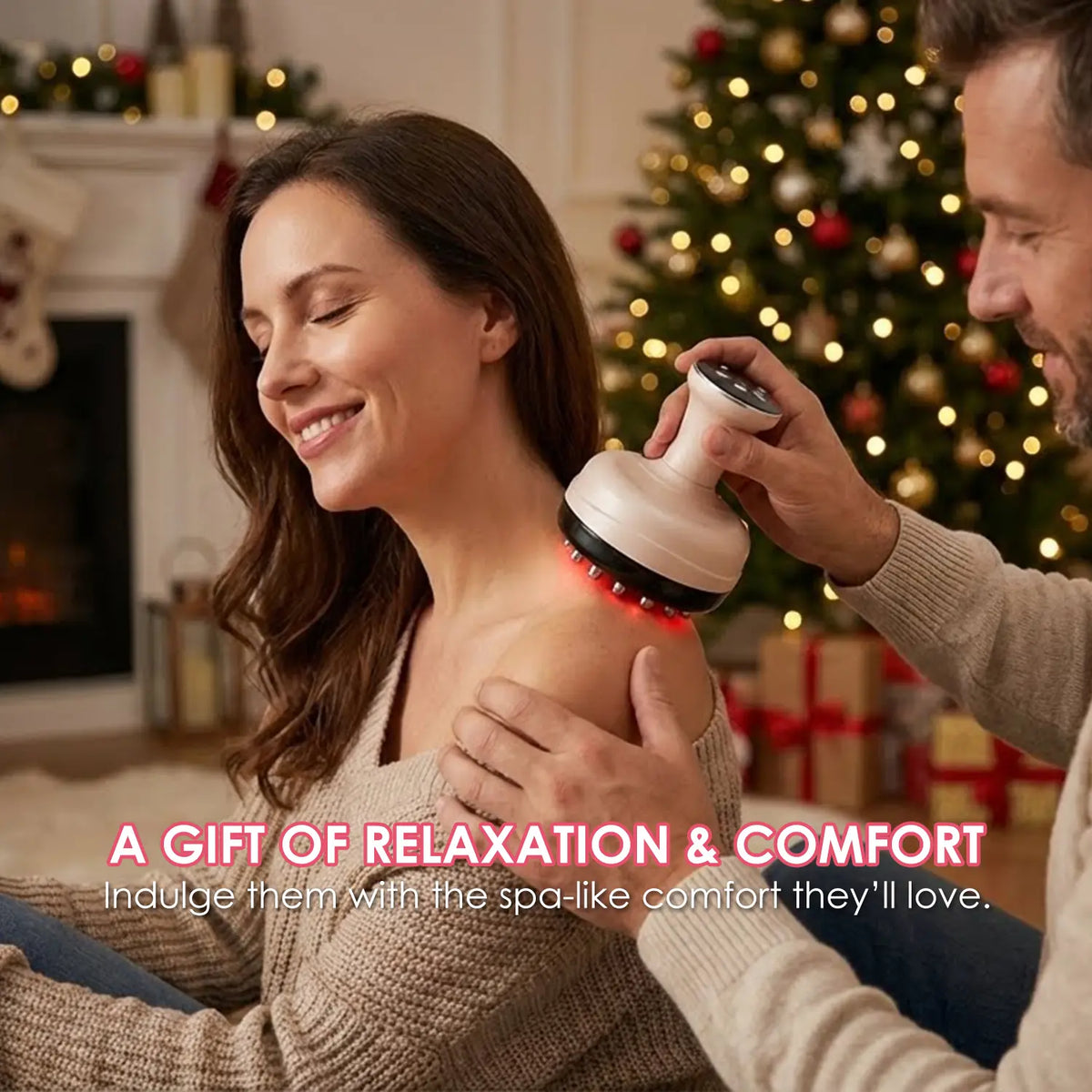 Sooradiant 3 in 1 Electric Handheld Body Massager with Heat & Vibration, for Belly, Legs & Full Body Relaxation Fascia Release, Daily Self Care Gift for Women