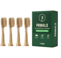 PRIMALS Boar Bristle Electric Toothbrush Replacement Heads (4-Pack) - Compatible with Philips Sonicare Click-On Handles - Bamboo Base - No Nylon Bristles for Daily Deep Oral Cleaning Platinum Sensitive