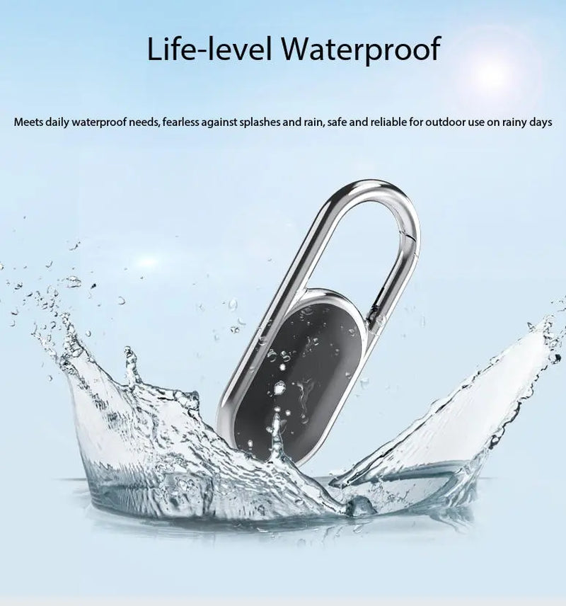 Metal Carabiner GPS Tracker - Waterproof Anti-Lost Keychain with Global Tracking, 12-Month Battery Life, iOS Compatible for Keys & Luggage