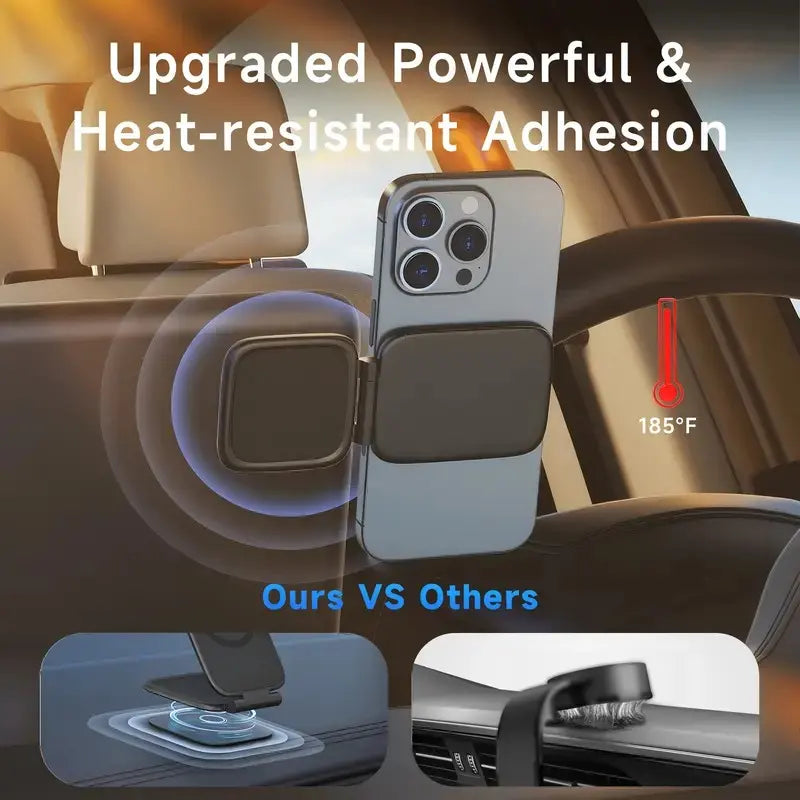 MagSafe Magnetic Car Phone Holder - Ultra-Thin, 20Kg Strong, Adjustable Rotation, No View Blocking, Compatible with iPhone 17 Pro Max & Most Smartphones